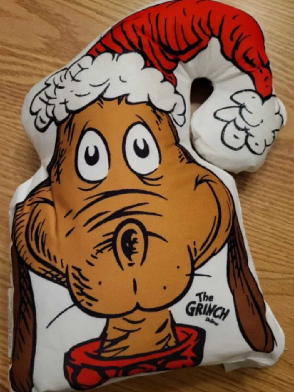 Max Dog w/ Hat Dr Seuss Grinch Christmas Holiday Head Shaped Throw 16